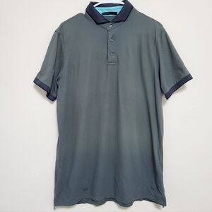 Greyson Dark Green Gray Polo Shirt Sz M Golf Prep
